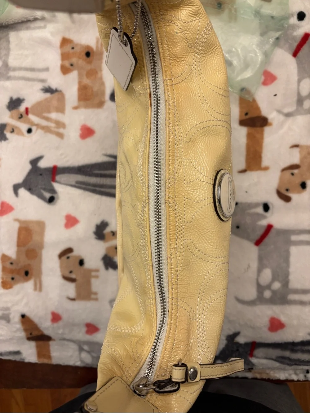 Coach Yellow Leather Shoulder Hobo Bag